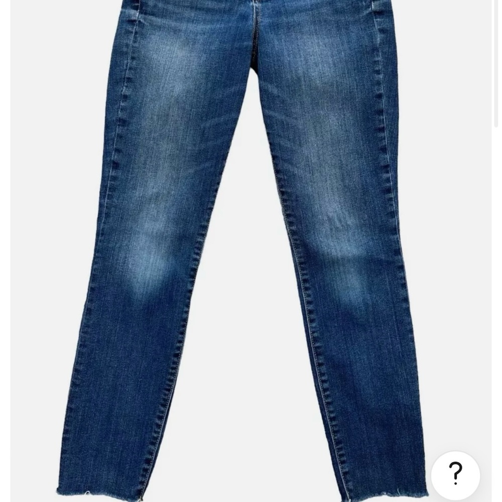 GAP Denim Women’s True Skinny exposed Button Fly Blue Jeans Open Raw Hem